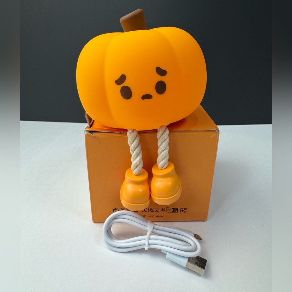 Orange Pumpkin Night Light for Kids